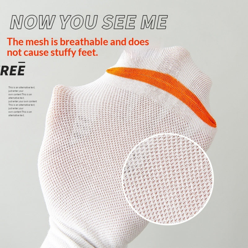 Season Thin Absorb Sweat Short Mesh Breathable Pure Cotton Man's Sports Socks