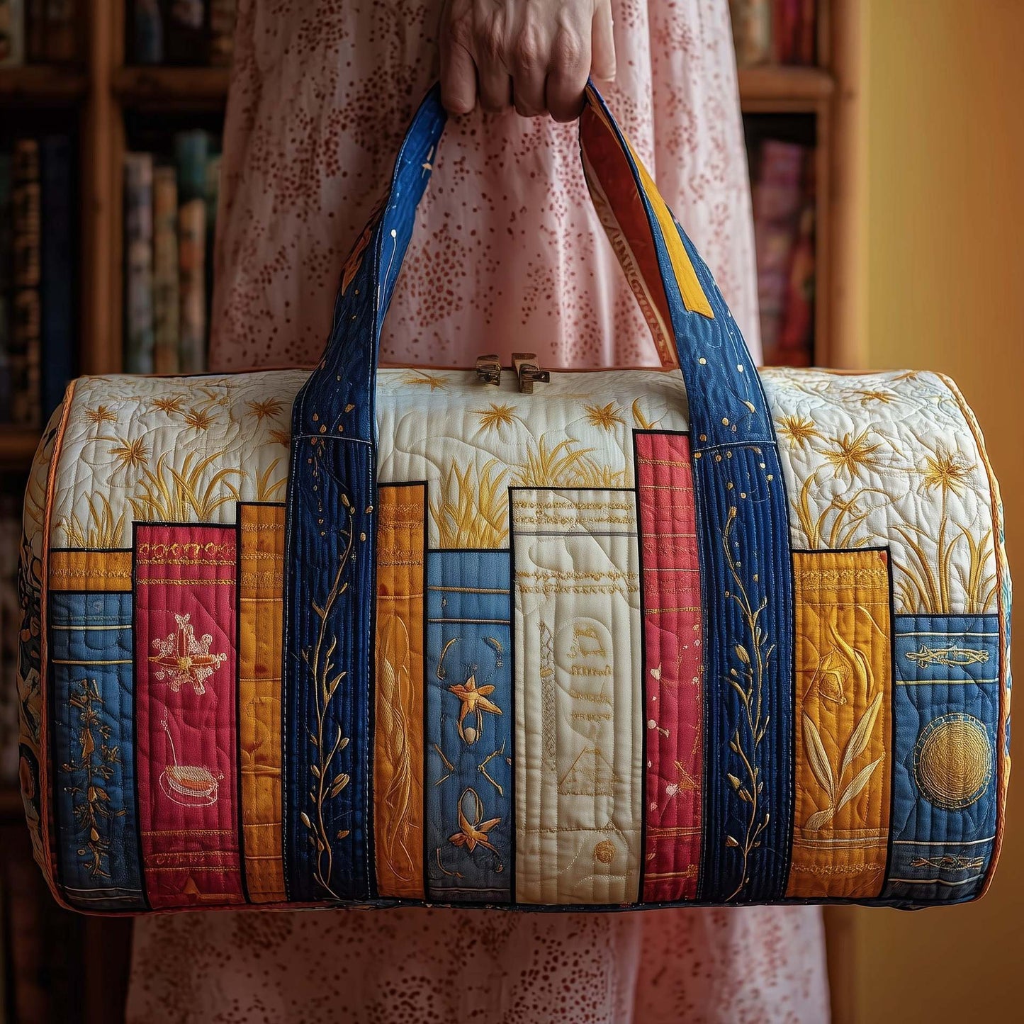 Bookwind Series Short-Distance Handheld Quilted Embroidery Travel Bag Multi-Functional