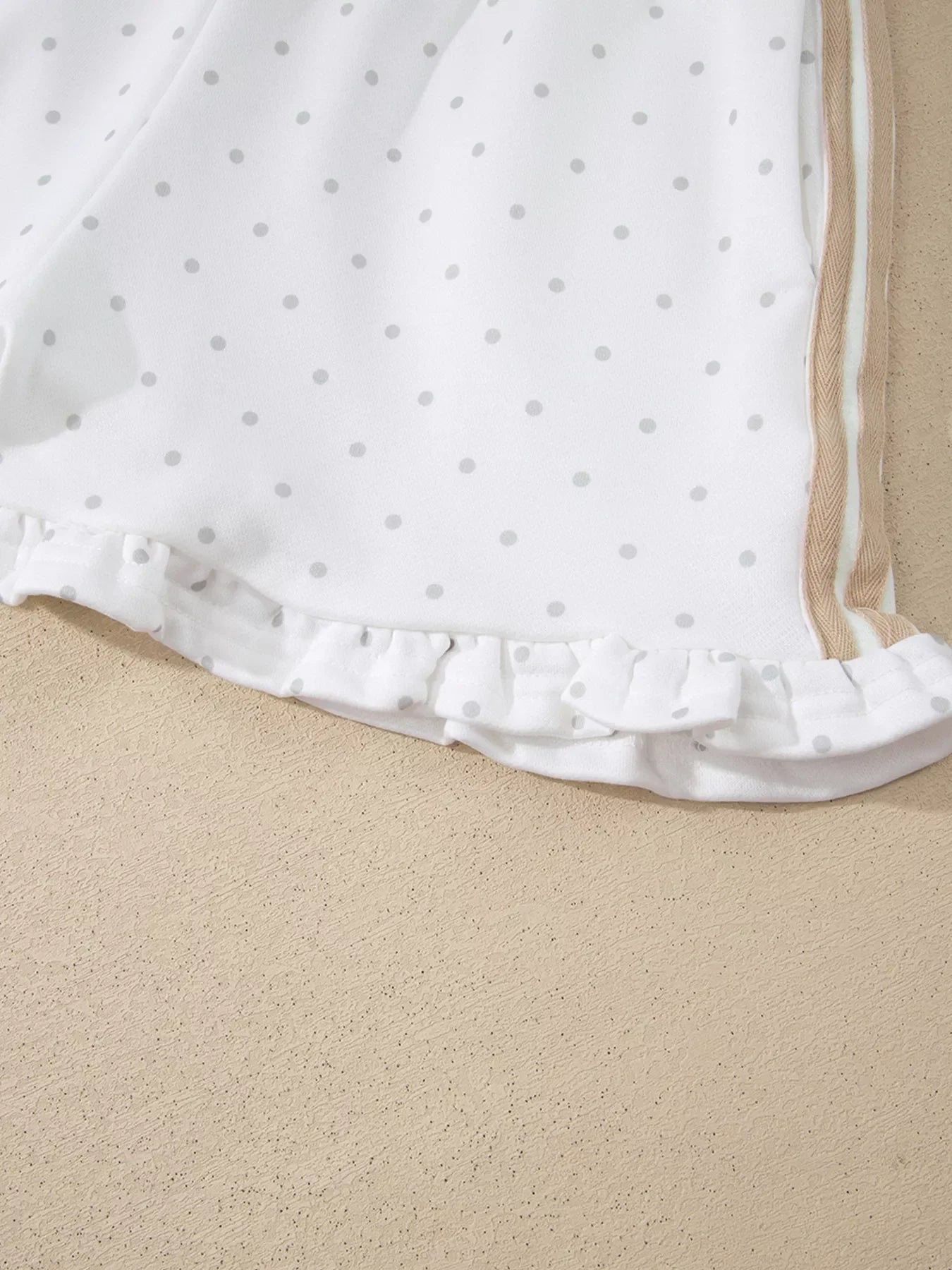 Polka Dot Long Sleeve Sweatshirt and Shorts Set