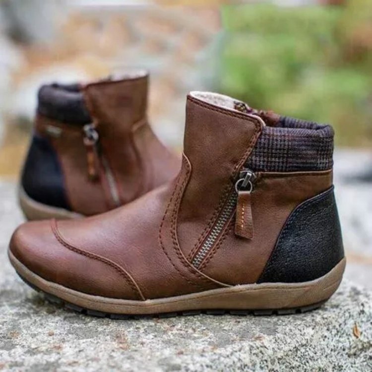 Women's Retro Ankle Boots with Side Zipper