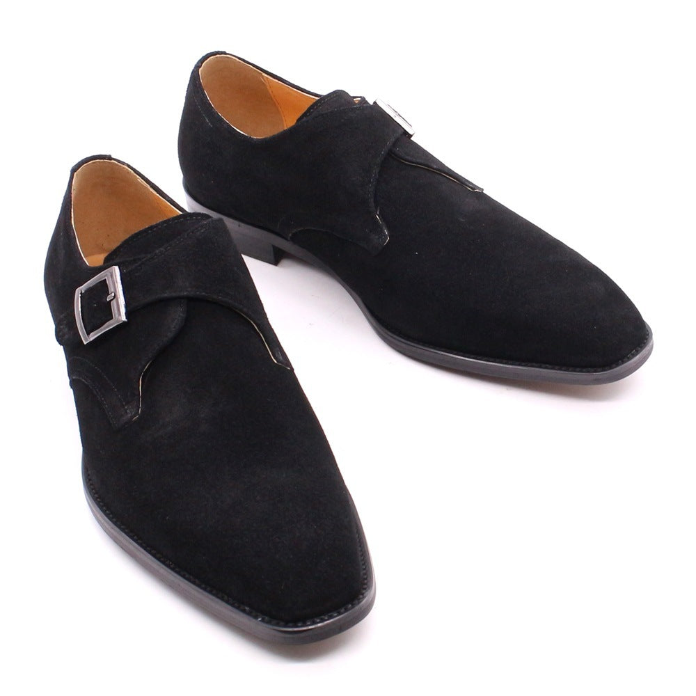 Men's Suede Handmade Monk Strap Shoes