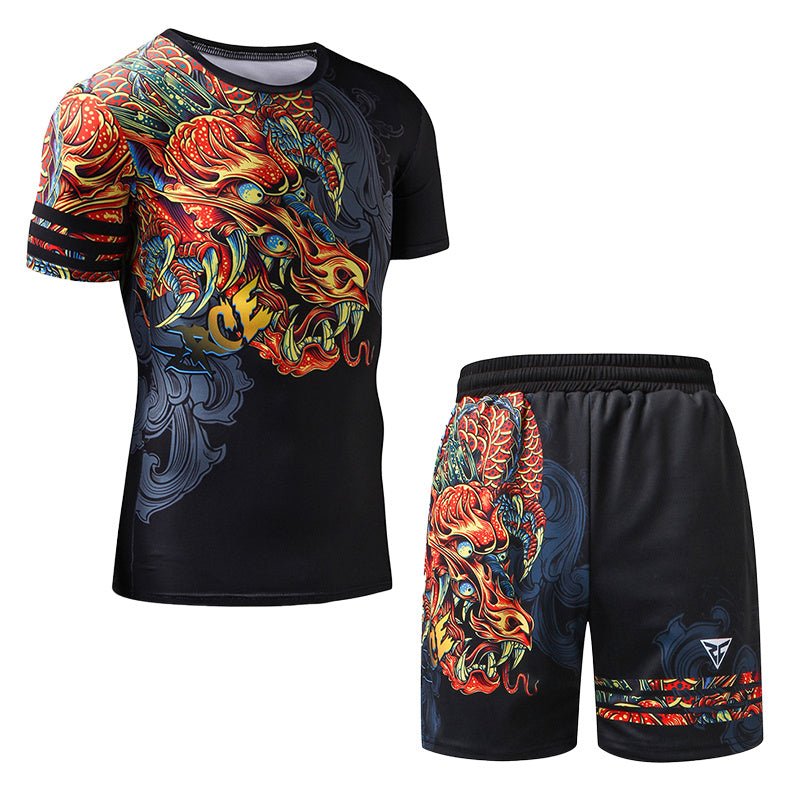 Traje de fitness de secado rápido y absorbente de sudor para hombres