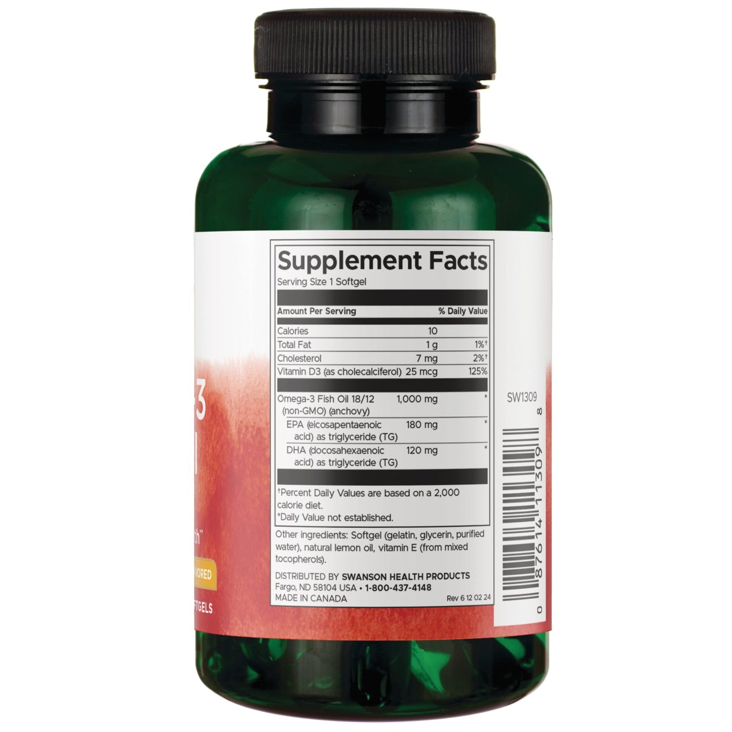 Omega-3 Fish Oil with Vitamin D - Lemon Flavored