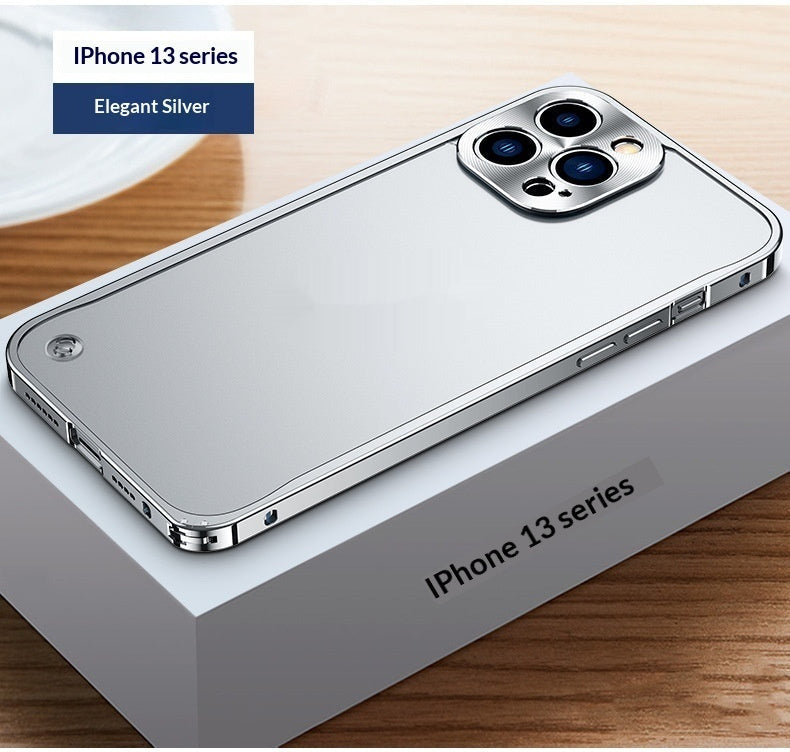 Magnetic Metal-frame Lens Case With Frosted Transparent Design And Seahorse Clasp For Phones