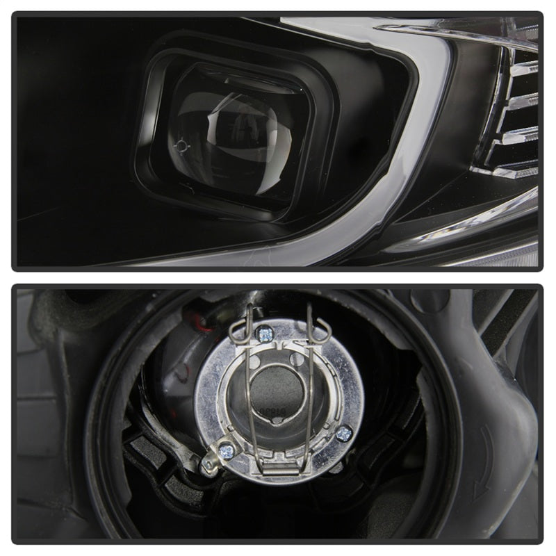 xTune 09-14 Acura TSX Faros Proyector - Barra de Luz DRL - Negros (PRO-JH-ATSX09-LB-BK)