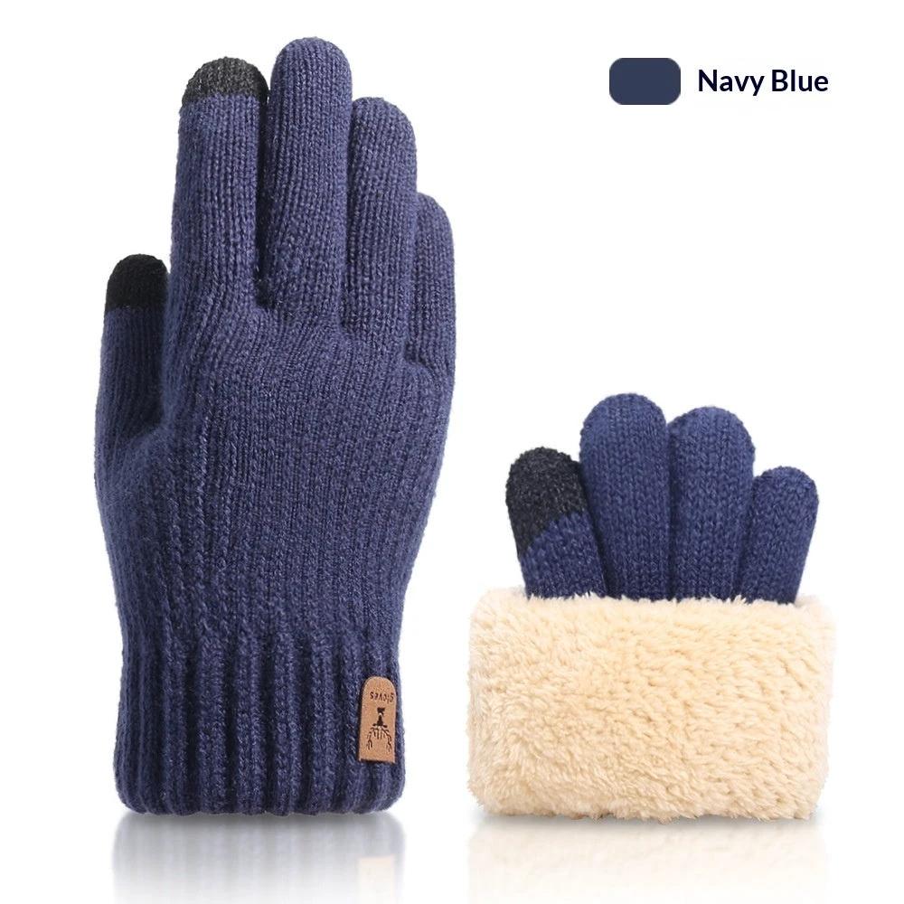 Fall And Winter Touchscreen Gloves For Men With Fleece Lining