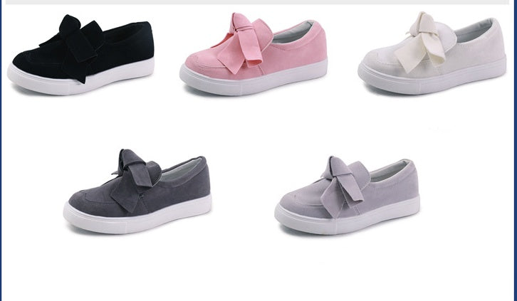 Women Nubuck Loafers Casual Bowknot Shoes
