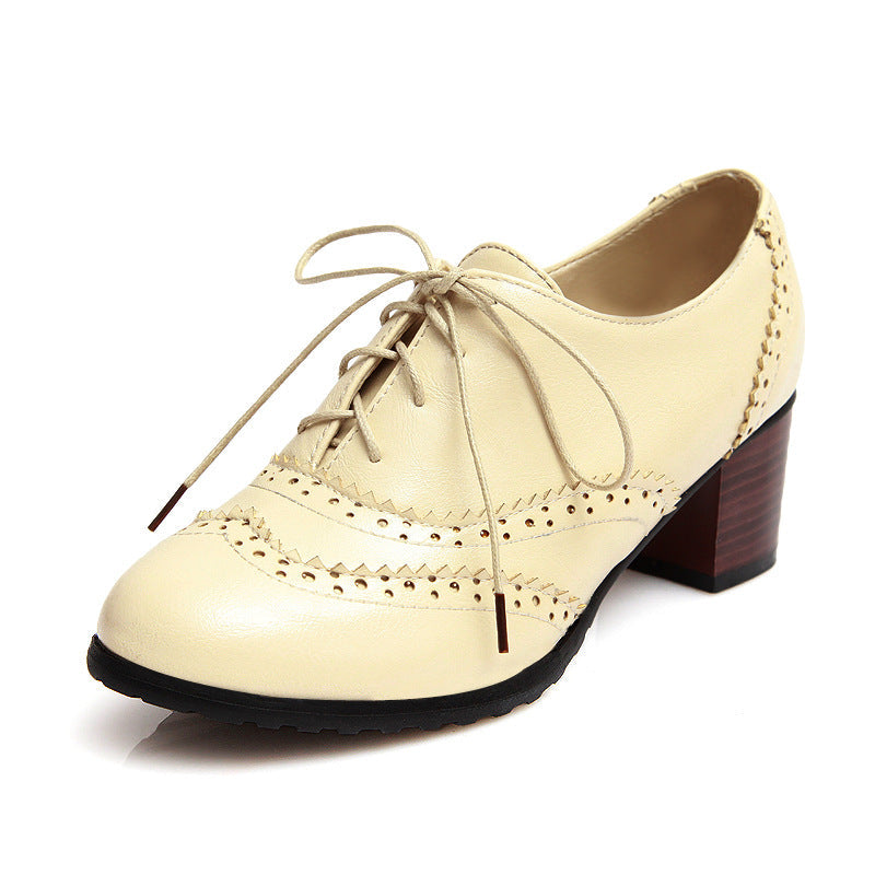 Women's Lace-up Thick Heel Shoes