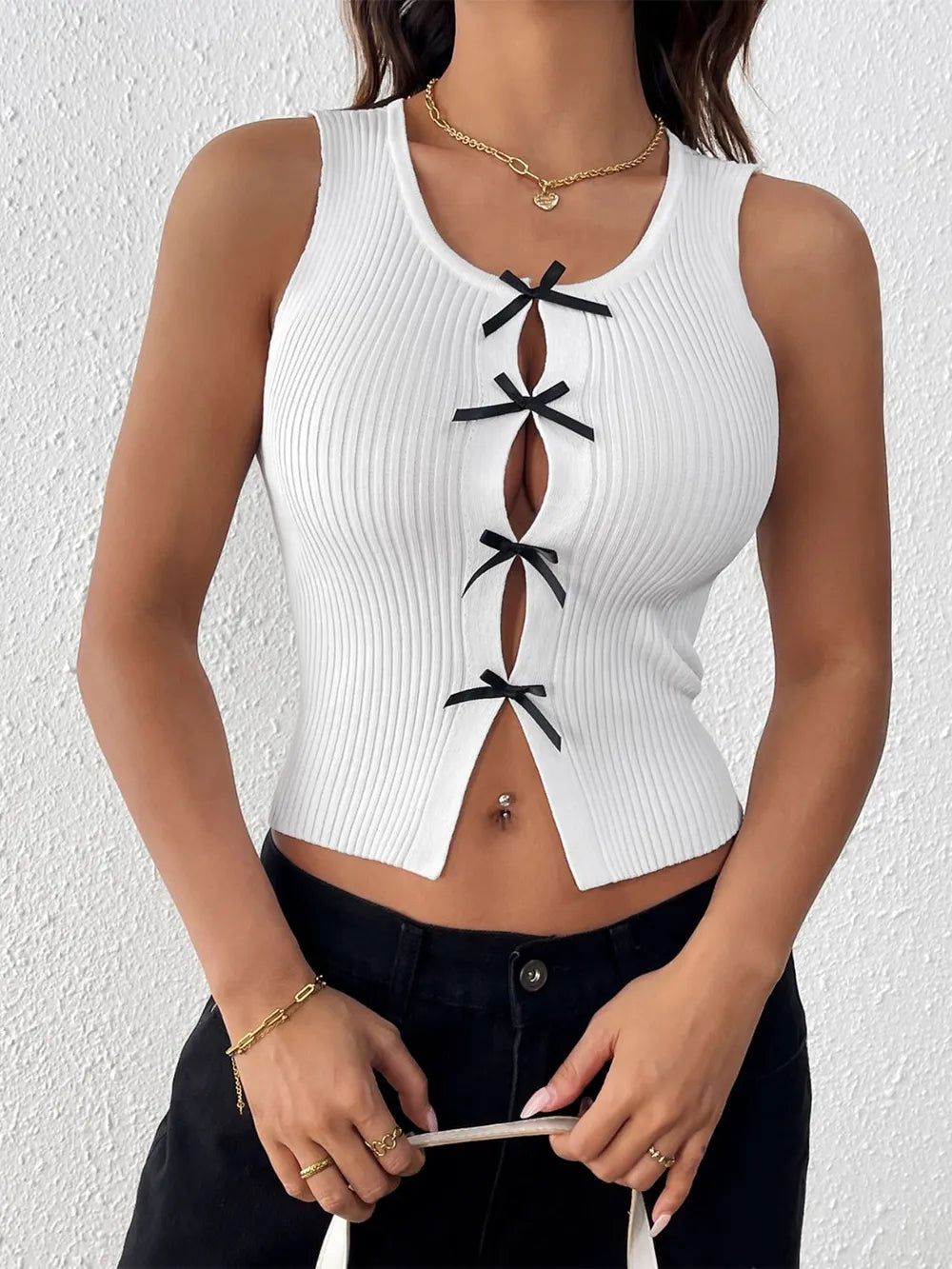 Bow Front Round Neck Tank