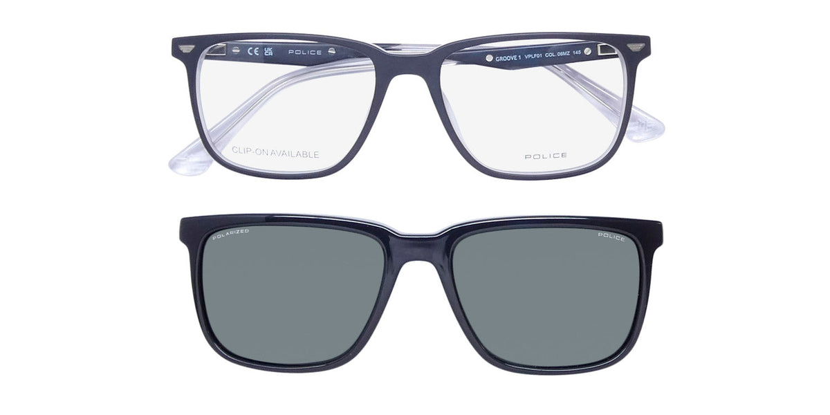 Police Vplf01 Groove 1 Clip-On Eyeglasses