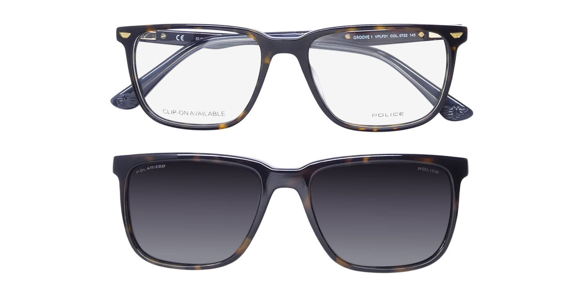 Police Vplf01 Groove 1 Clip-On Eyeglasses