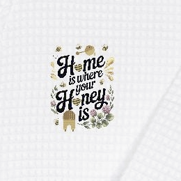 Home is Where Your Honey Is Waffle Weave Kimono Robe - Thigh Length
