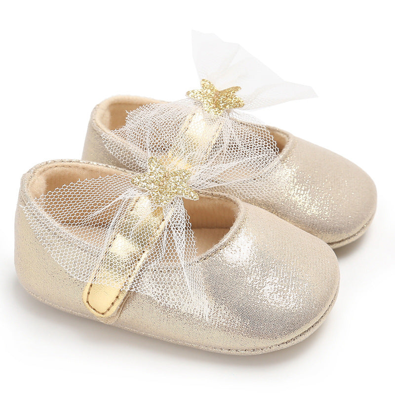 Star lace, baby princess shoes, toddler shoes, soft soled shoes, baby shoes
