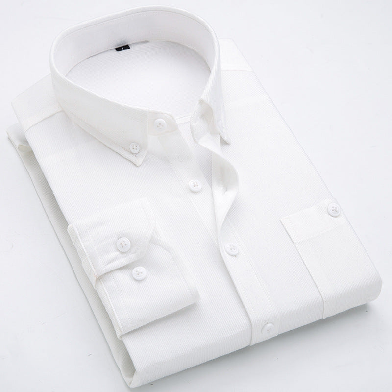 Men's Thin Corduroy Long Sleeve Shirt for Winter