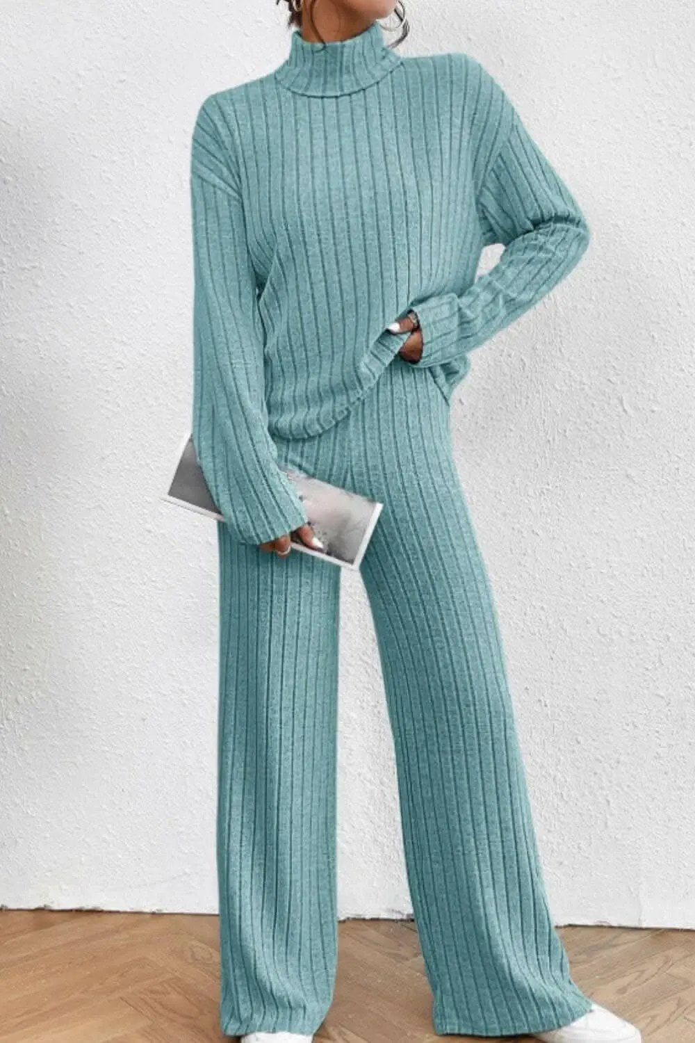 Trendsi Two-Piece Sets - Chic mock neck top & pants set - Premium Quality