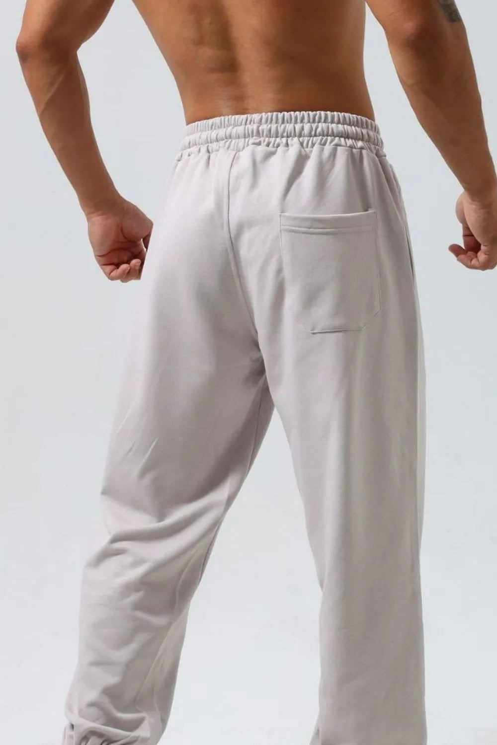 Pantalones deportivos para hombre de talla grande, desgastados, con cordón ajustable