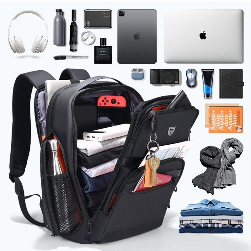 Unisex Business Casual Large Capacity Scalable Laptop Backpack Backpack