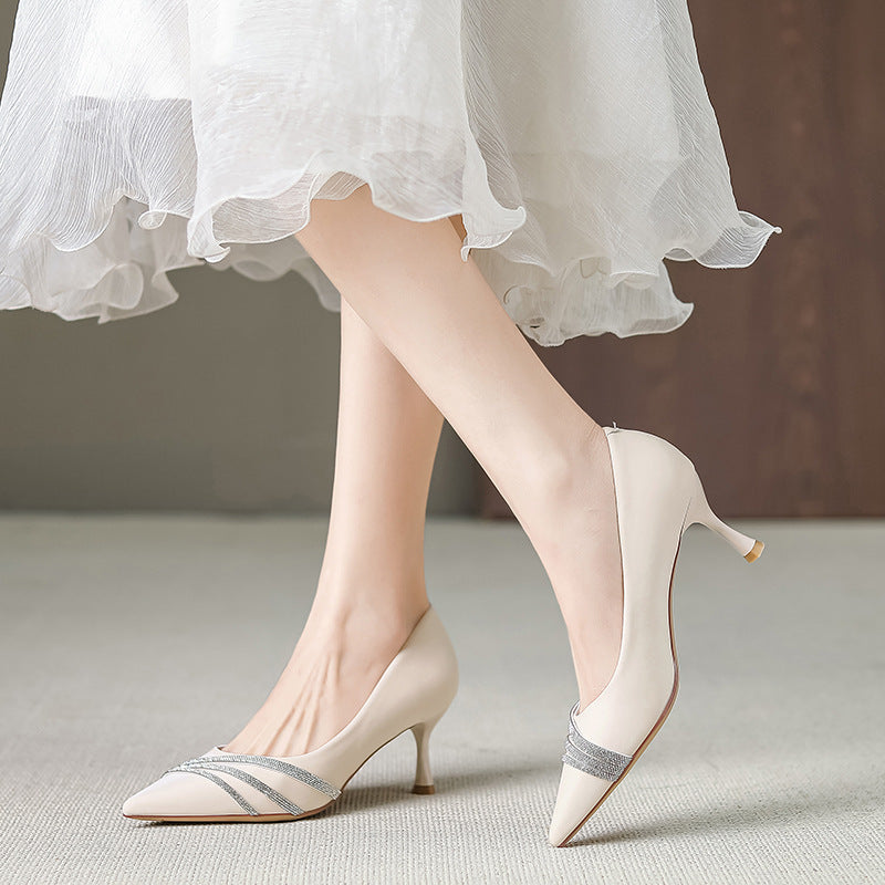 Zapatos de Mujer Elegantes de Tacón de Aguja Puntiagudo