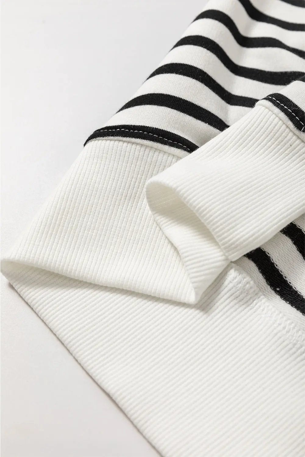 Pants Love Salve Black Stripe Raglan Women's Casual Sweatshirt: Daily Wear + Loose Fit