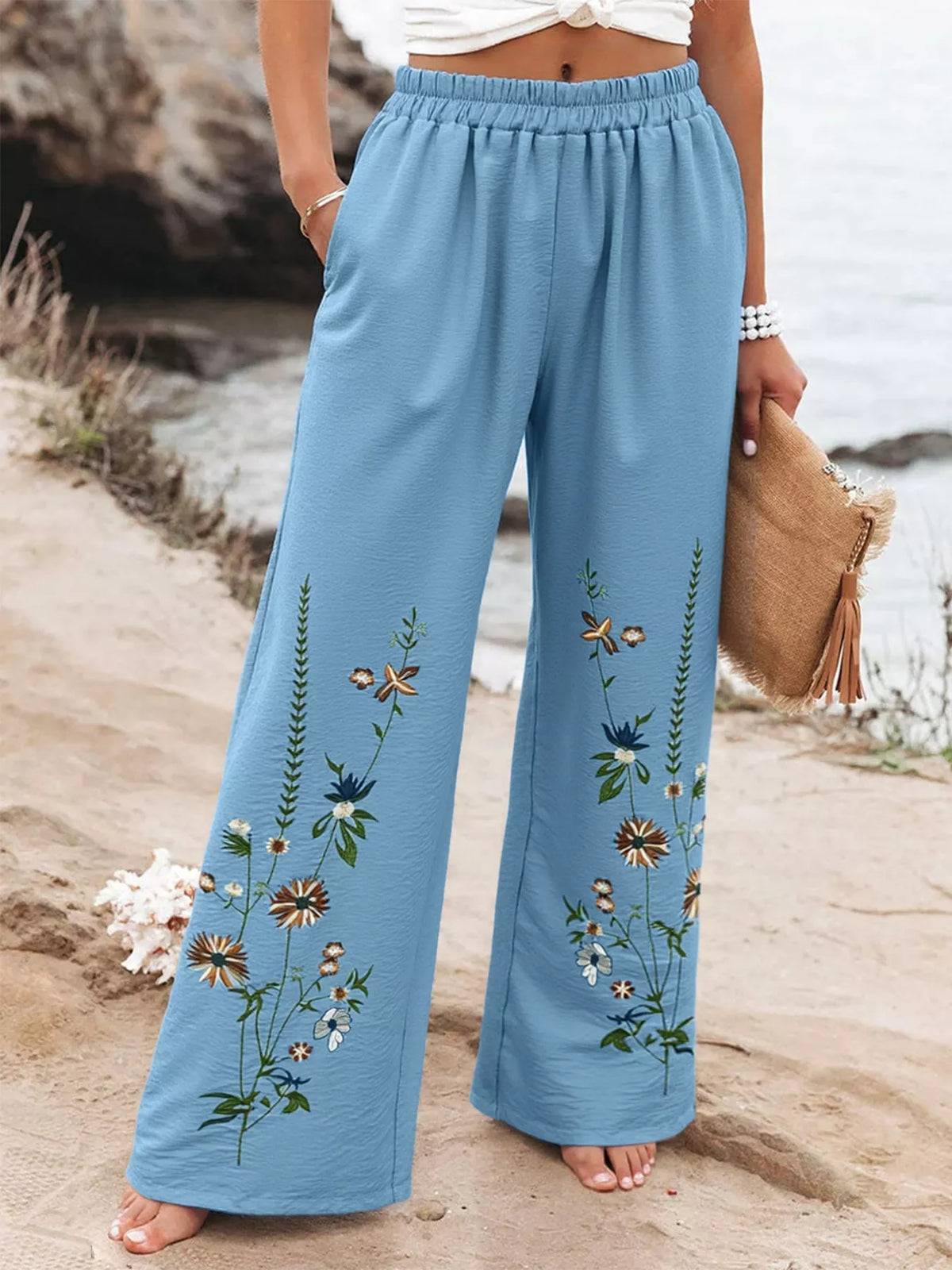Floral Wide Leg Pants