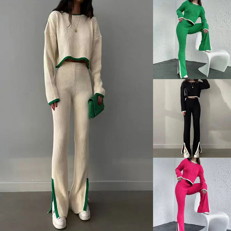 Conjunto de dos piezas informal con bloques de color para mujer