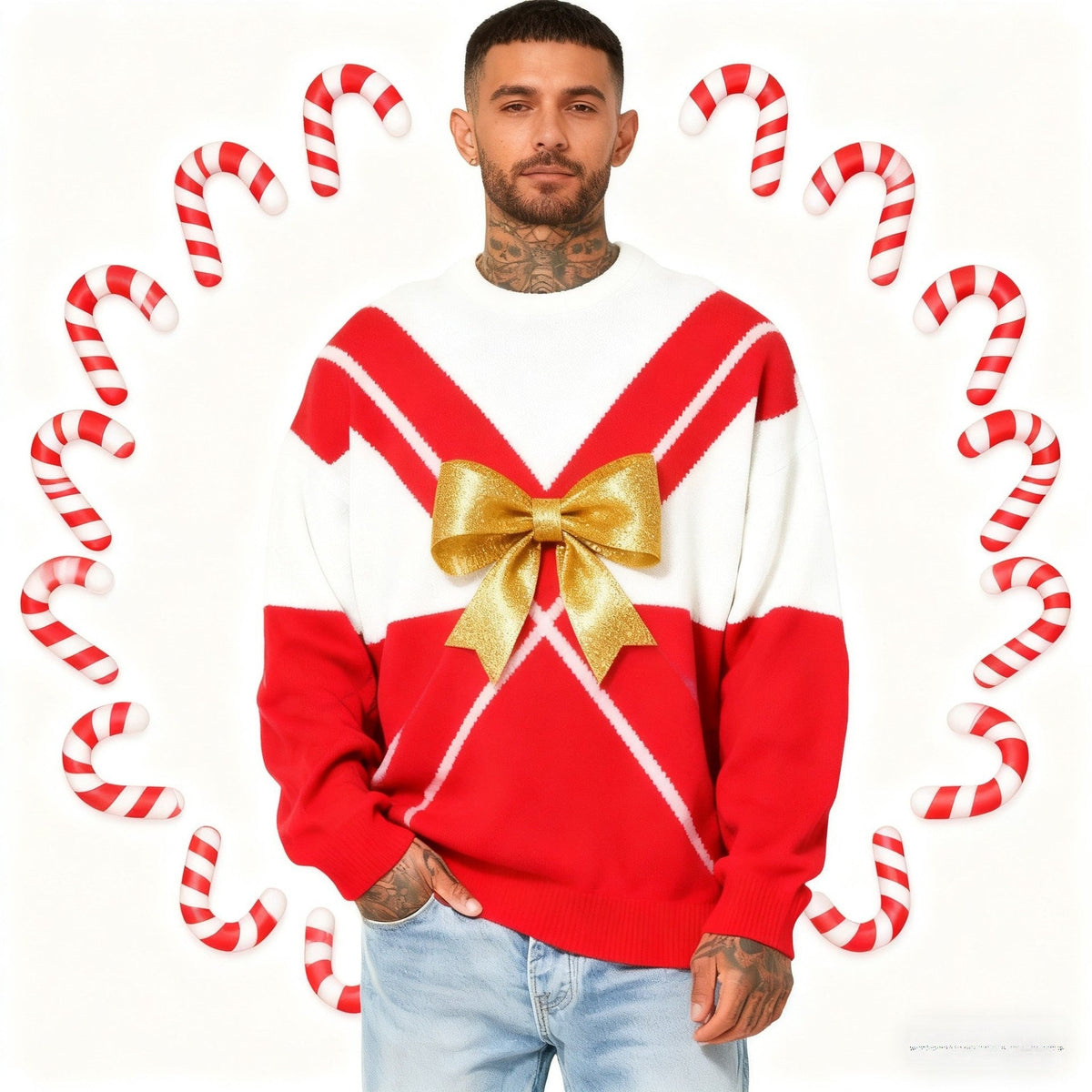 Mens Crew-Neck Sweatshirt With 3D Digital Print
