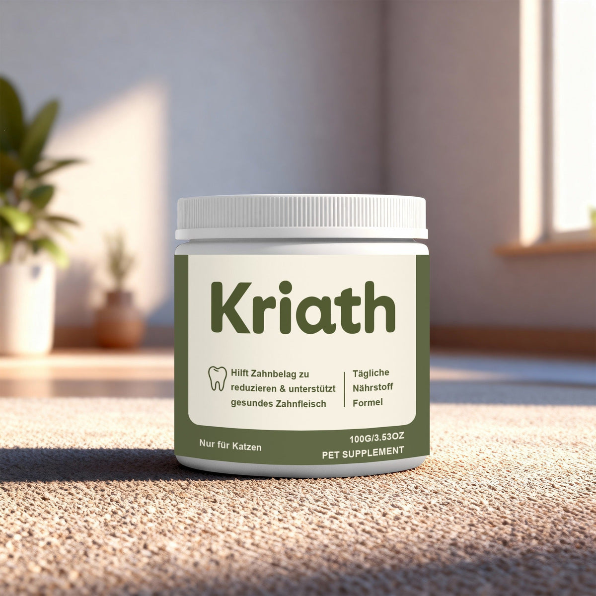 Kriath Cat Dental Care Nutrient Powder Freshens Cat's Oral Hygiene, Removes Pet Tartar, Convenient For Feeding