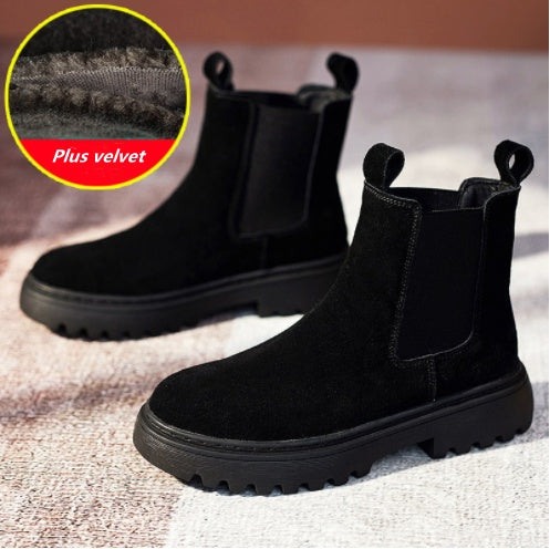 Women's British Style Frosted Leather Martin Boots