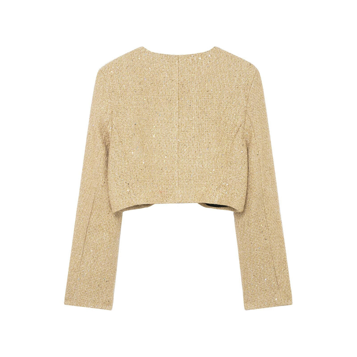 Women's Jacket Gold Tweed Cropped BYMANYC ® New York SOHO METALLIC TWEED CROPPED BLAZER - New Collection