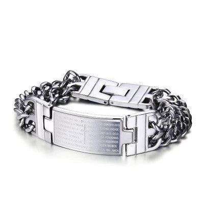 Pulsera para hombre con cruz bíblica