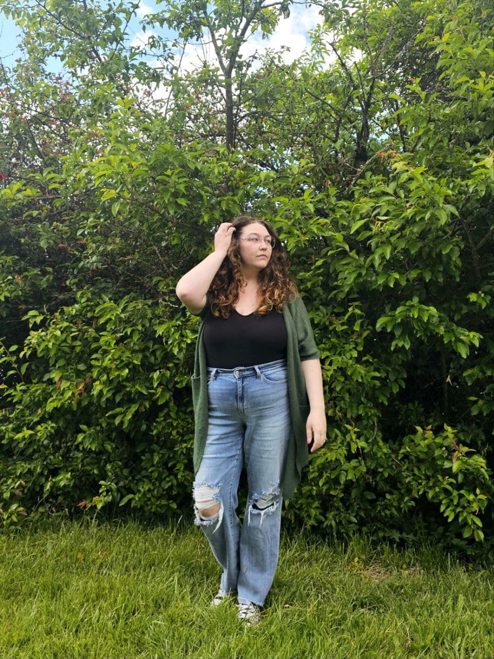 Jeans rectos tiro alto Rose estilo años 90 en lavado claro