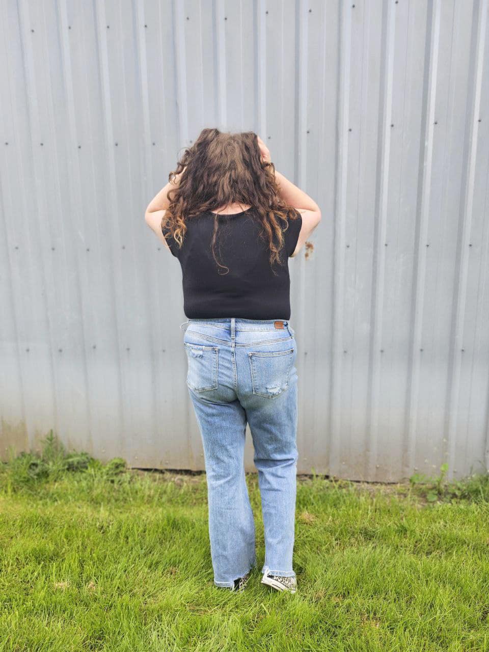 Jeans rectos tiro alto Rose estilo años 90 en lavado claro
