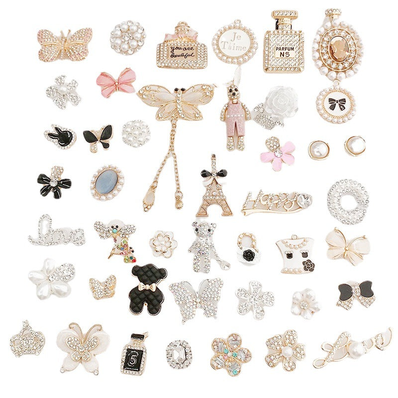 Diy Accessories Pearl Perfume Bottle Shoe Buckle Set Removable Shoes