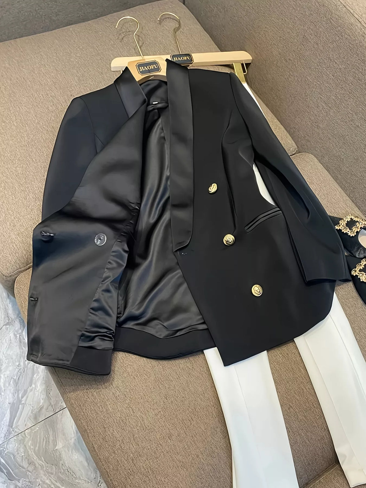 Double-Breasted Slim Fit Blazer
