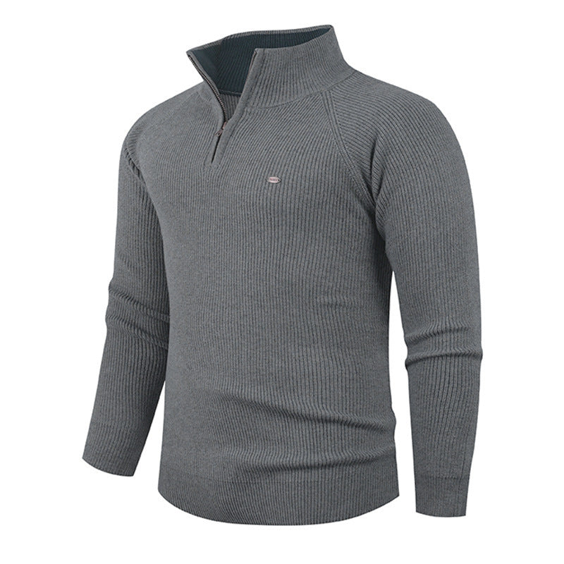 Autumn And Winter Men's Vertical Rib-Knit Sweater