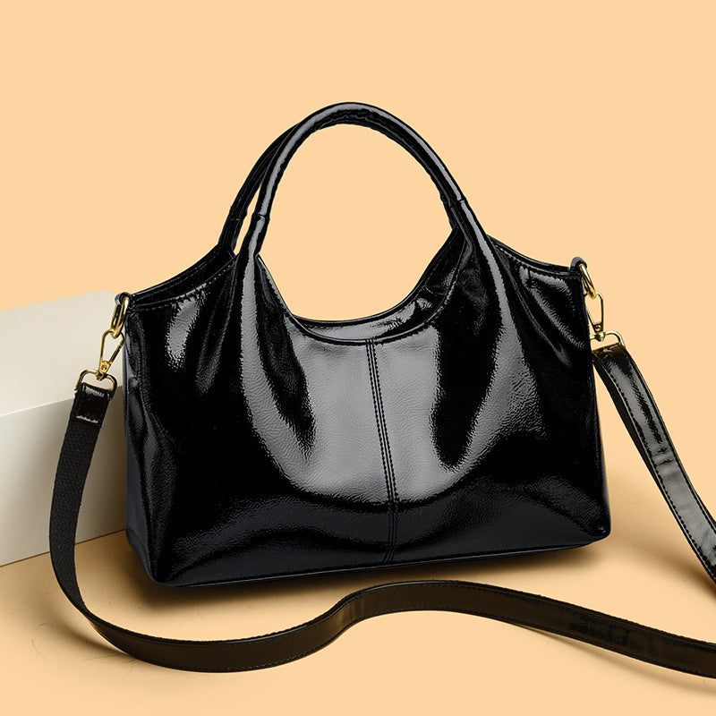 Premium Glossy Leather Commuter Bag