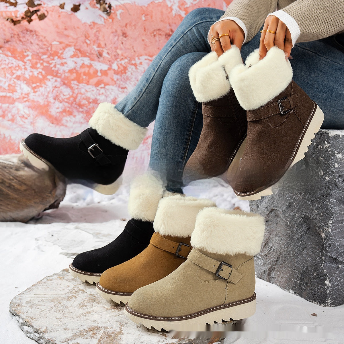 Middle Tube Platform Snow Boots