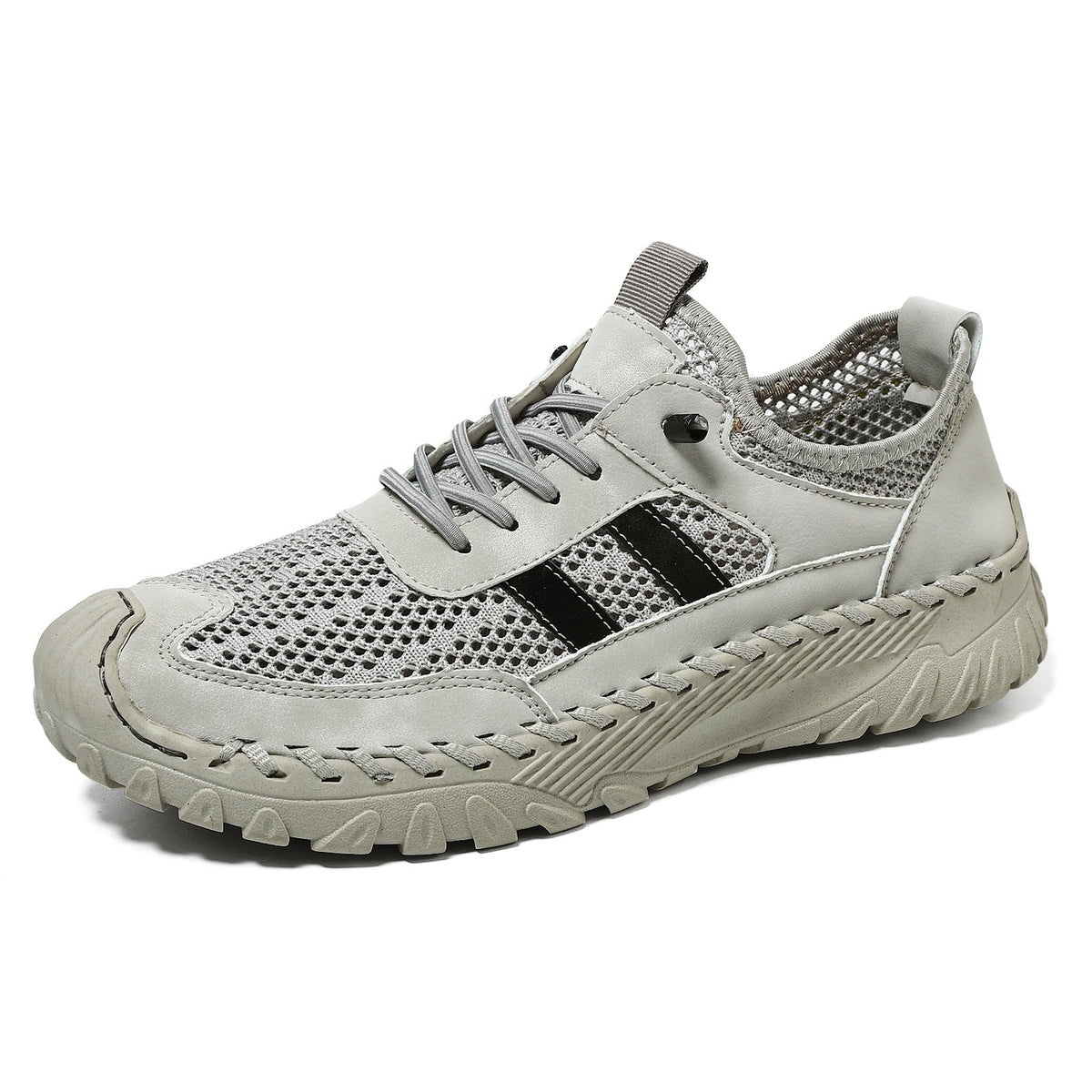 Men's Sewed Cowhide Mesh Flats