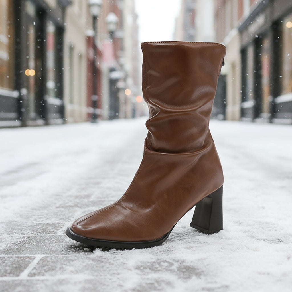 Botines de tacón alto de talla grande para mujer, ancho especial – Otoño/Invierno