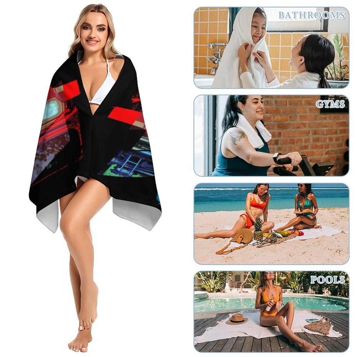 Buckle Up! 4-wheel Drive Design Beach Towel - 61.4" x 30.3"