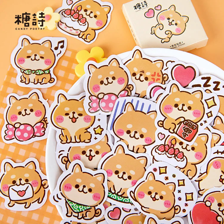45 pegatinas Kawaii Shiba Inu