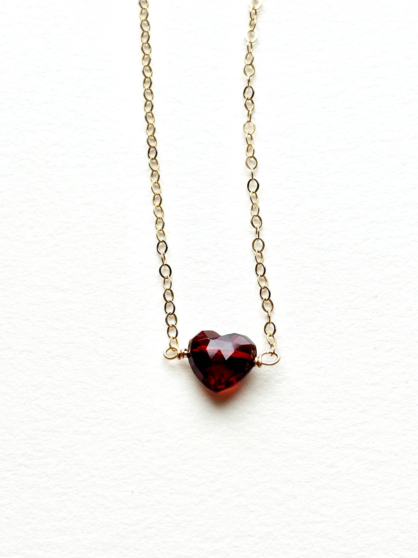 Garnet Heart Necklace