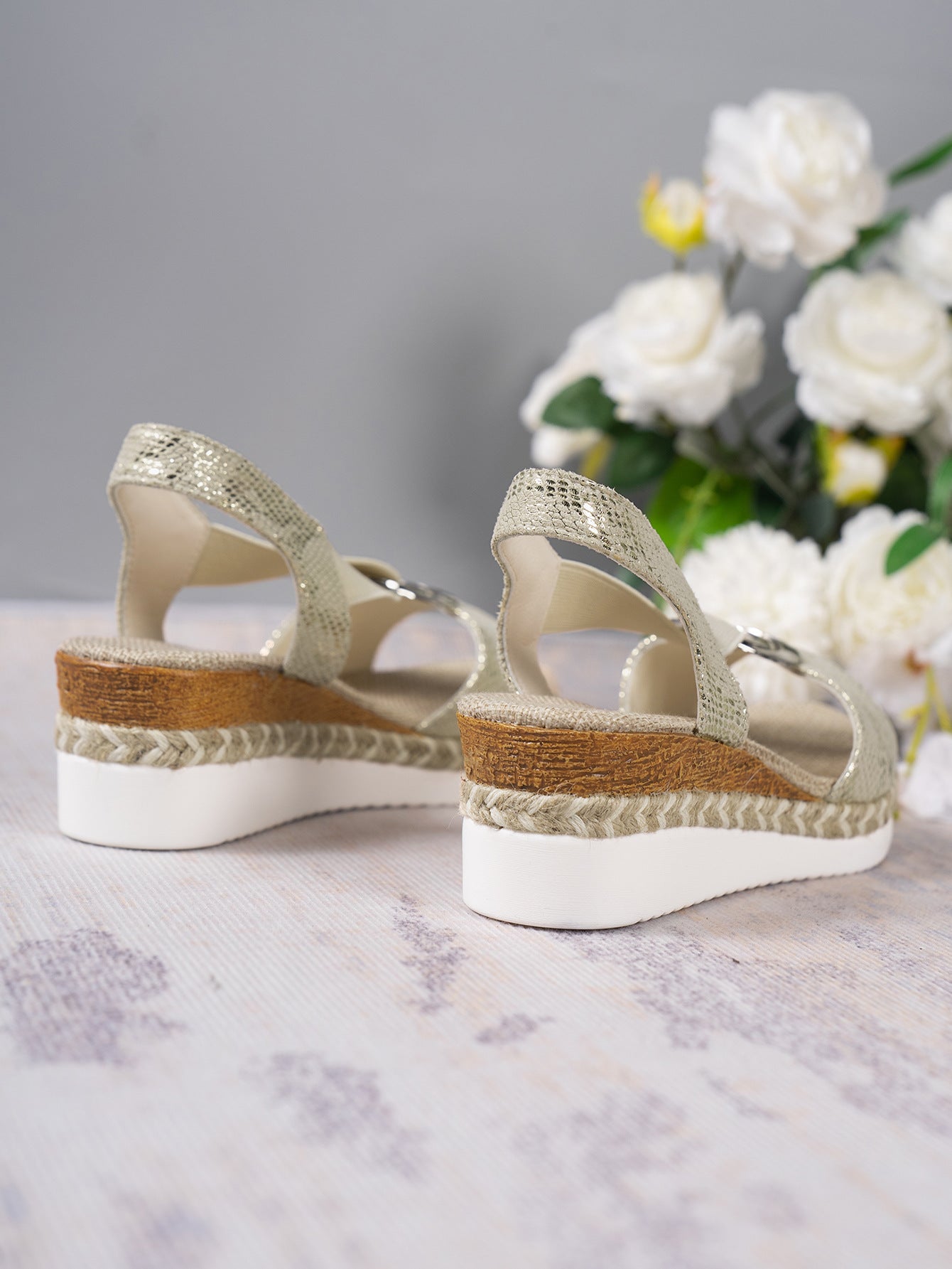 Women's Hemp Rope Wedge Peep Toe Sandals