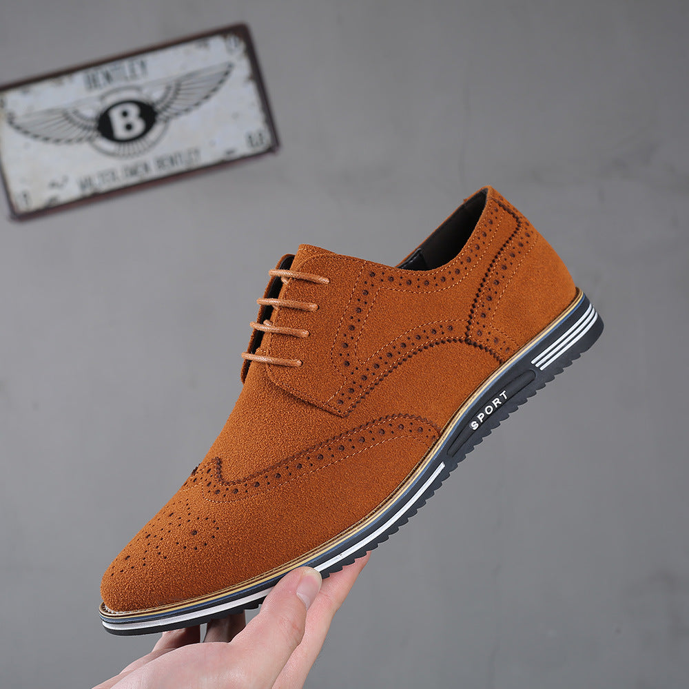 Men's Frosted Low-Top Suede Leather British Platforms