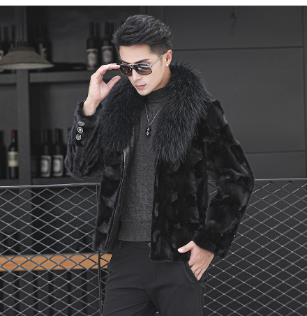 Men's Faux Fur Coat, Trendy Mid-Length Fashion Jacket