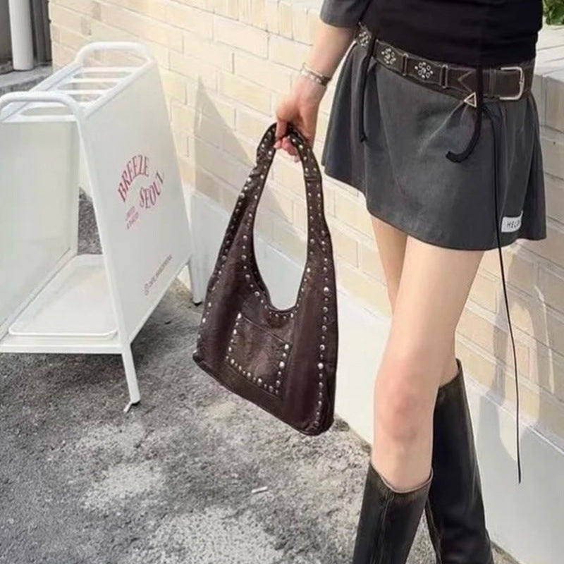 Retro Rivet Shoulder Underarm Bag Shoulder Bag
