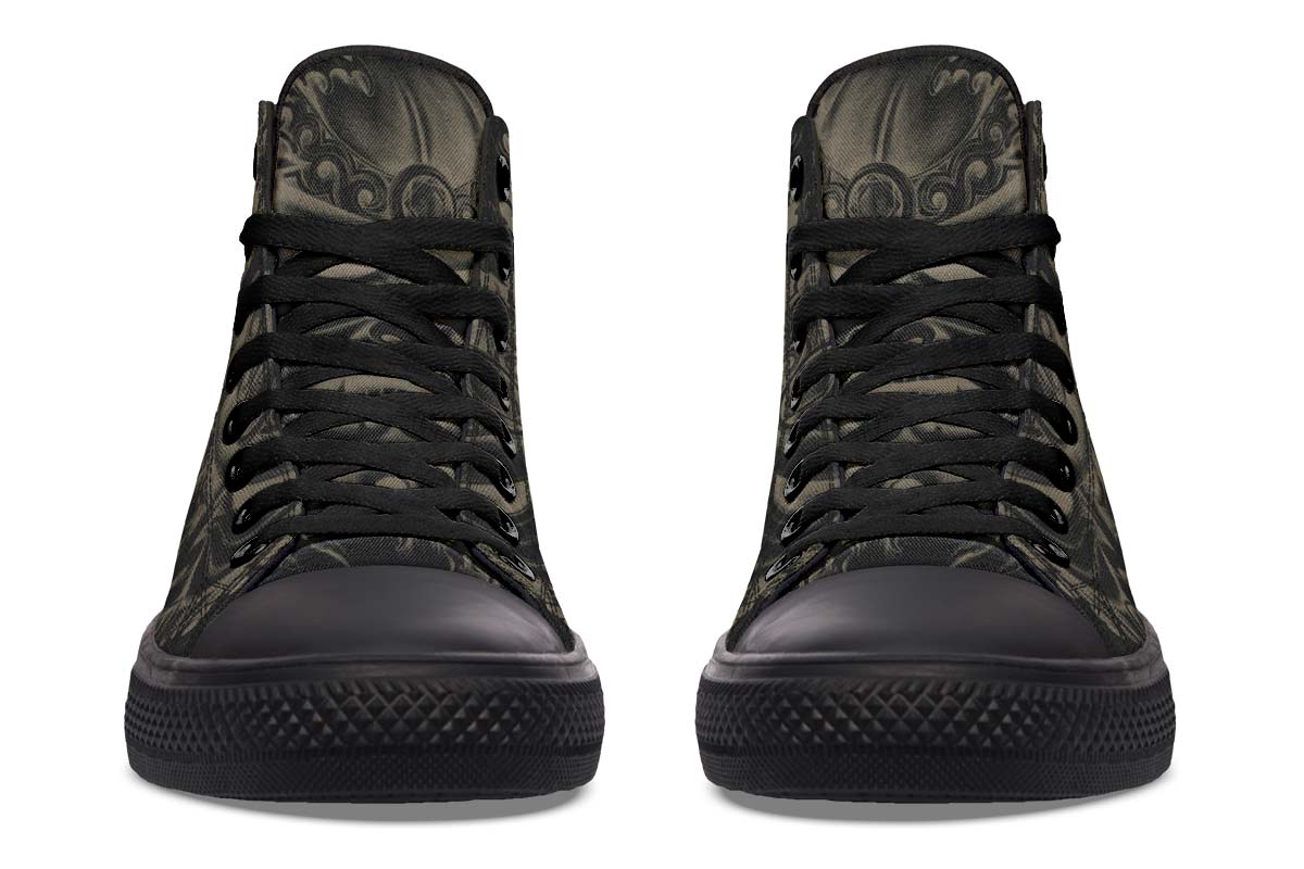 Printed Couple High Top Canvas Shoes