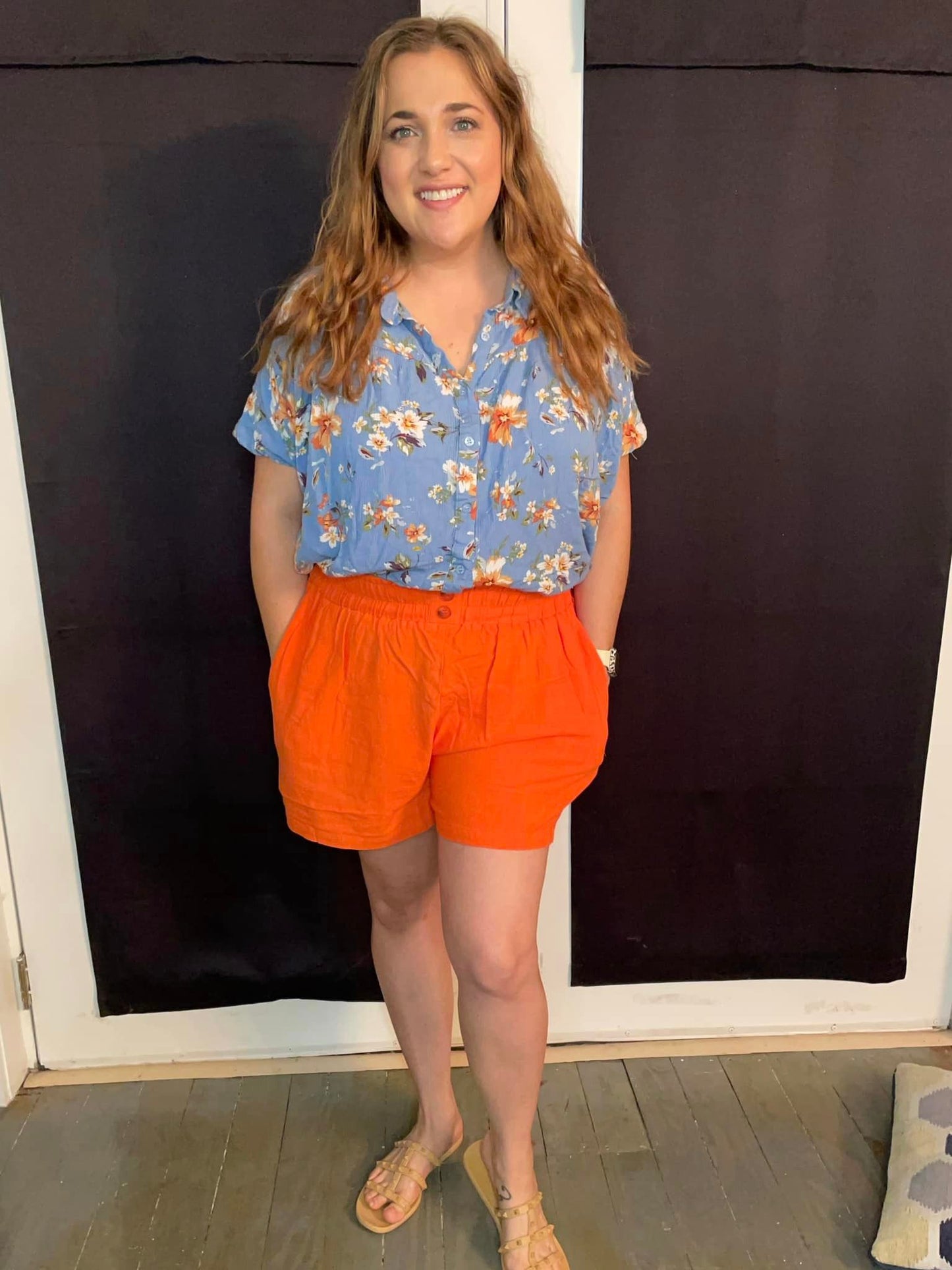 Unos shorts de lino de talle alto A Little Lazy