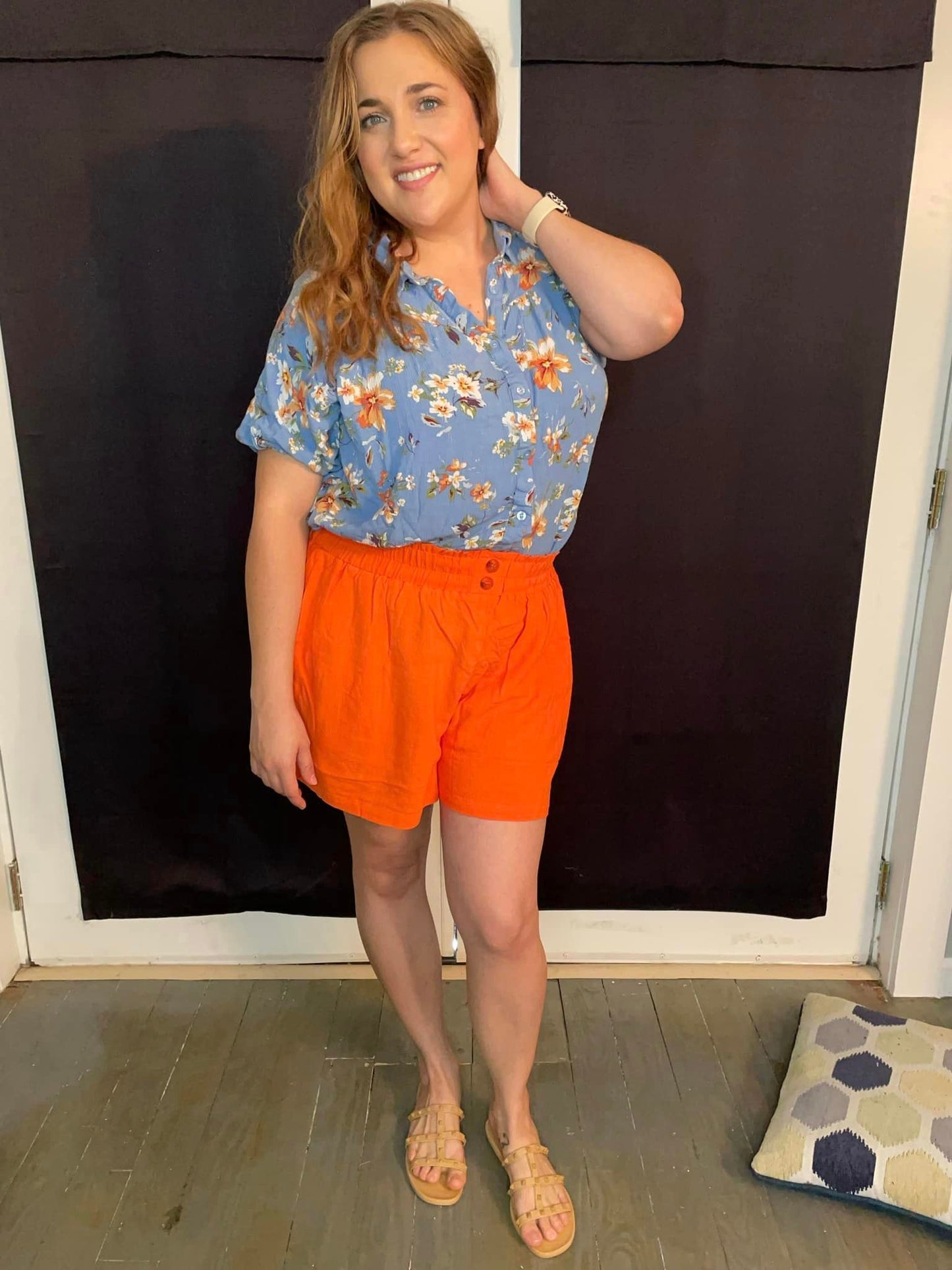 Unos shorts de lino de talle alto A Little Lazy