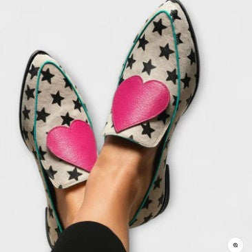 Zapatos de mujer de talla grande con tacón bajo y punta fina